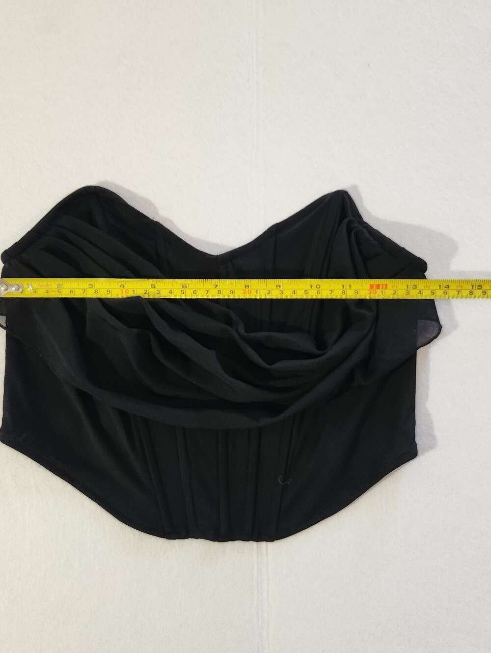 Forever 21 Black Draped Corset Bustier Top Back Zipper And Boning Size Large - Picture 5 of 6